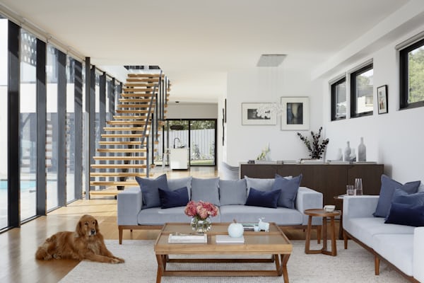 Contemporary apartment tower with premium entrance landscaping