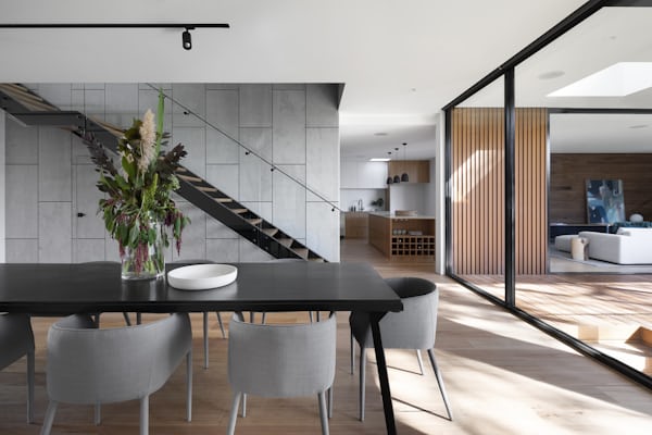 Premium villa with warm architectural lighting